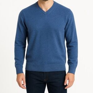 Club Room 100% Cashmere Sweater Blue Men's Small 2 Ply‎ Blue Luxury Collection